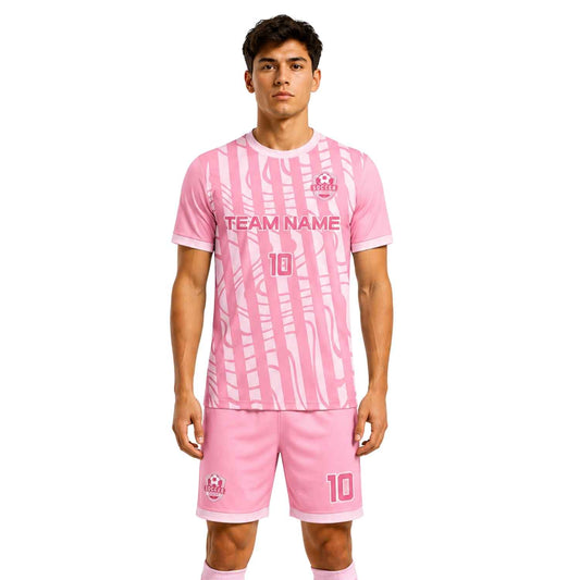 Conjunto de fútbol sublimado personalizado con camiseta y short deportivo