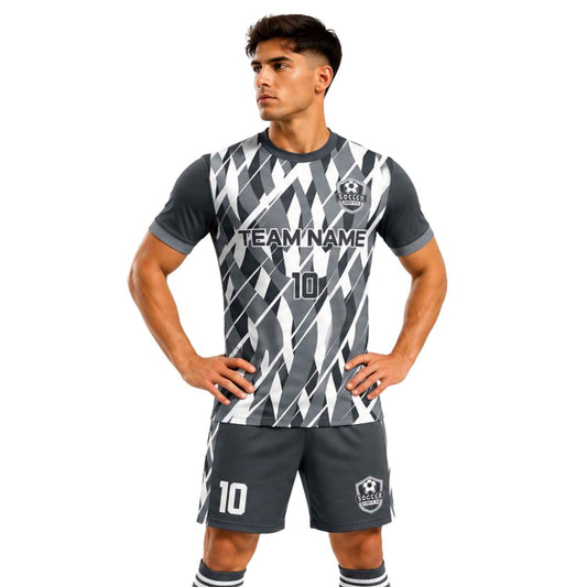 Conjunto de fútbol sublimado personalizado con camiseta y short deportivo