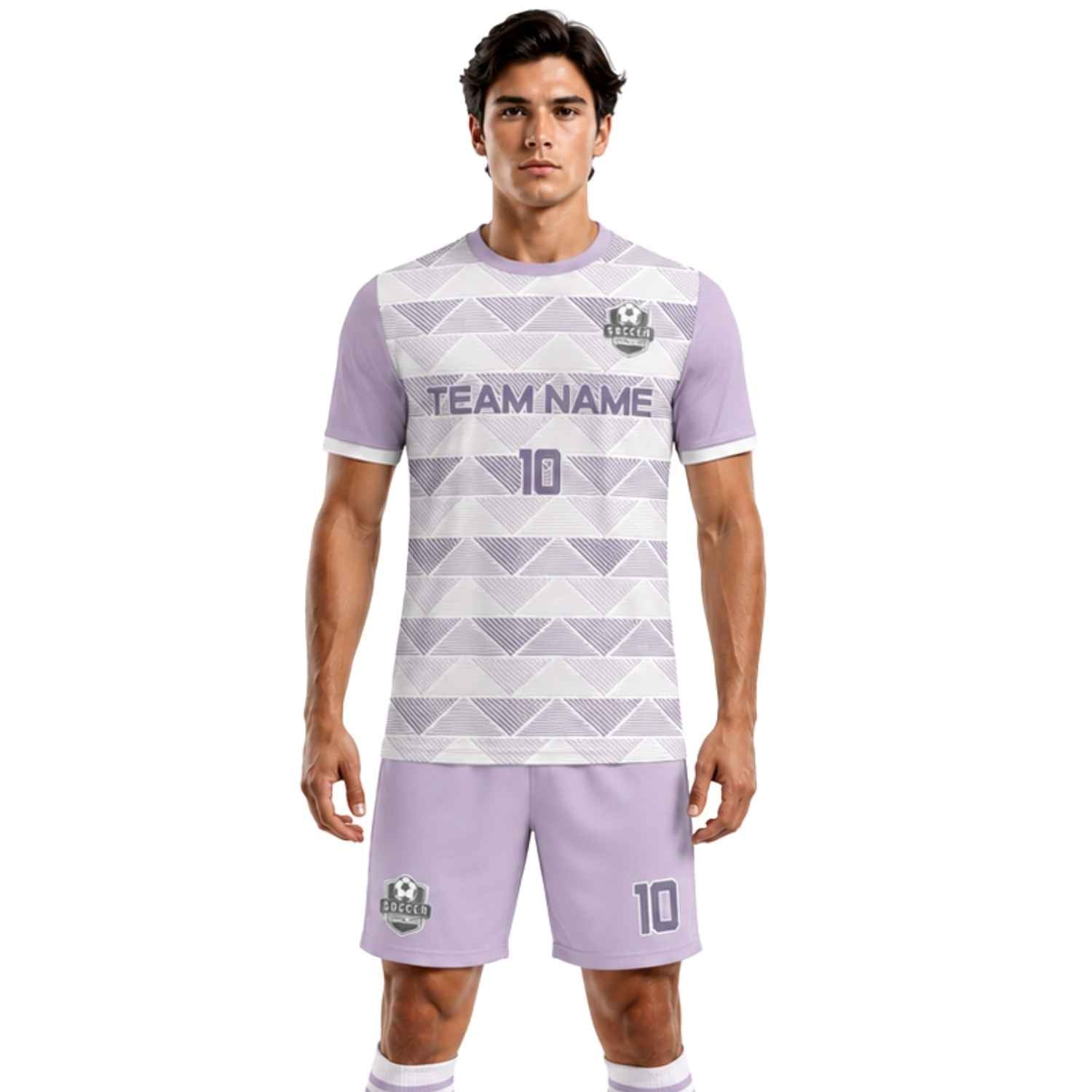 Conjunto de fútbol sublimado personalizado con camiseta y short deportivo