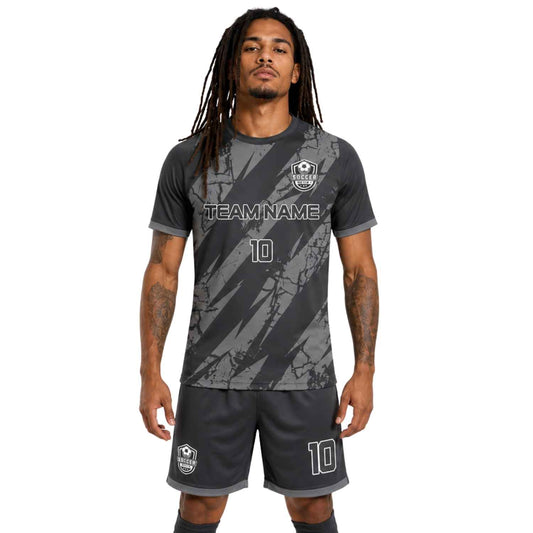 Conjunto de fútbol sublimado personalizado con camiseta y short deportivo