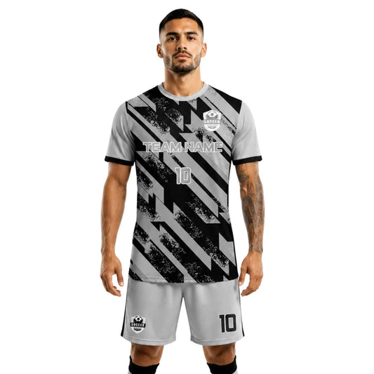 Conjunto de fútbol sublimado personalizado con camiseta y short deportivo