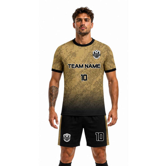 Conjunto de fútbol sublimado personalizado con polera y short deportivo personaliza por unidad