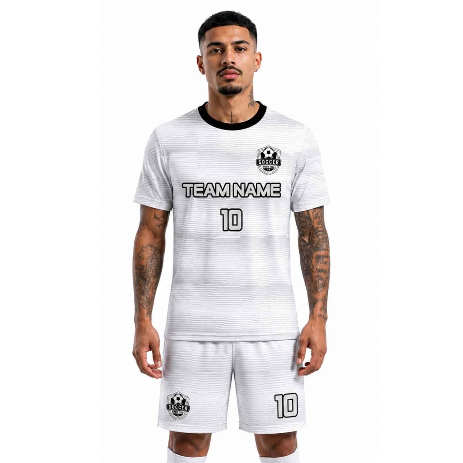 Conjunto de fútbol sublimado personalizado con polera y short deportivo personaliza por unidad