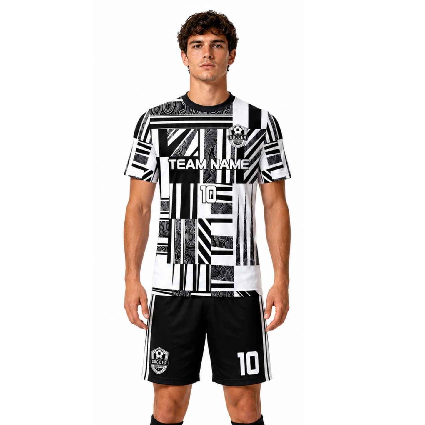 Conjunto de fútbol sublimado personalizado con polera y short deportivo personaliza por unidad
