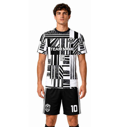 Conjunto de fútbol sublimado personalizado con polera y short deportivo personaliza por unidad