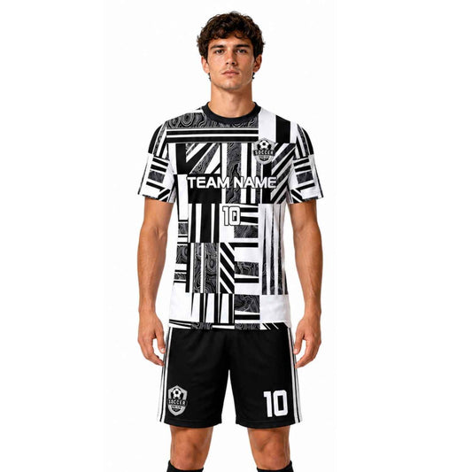Conjunto de fútbol sublimado personalizado con polera y short deportivo personaliza por unidad