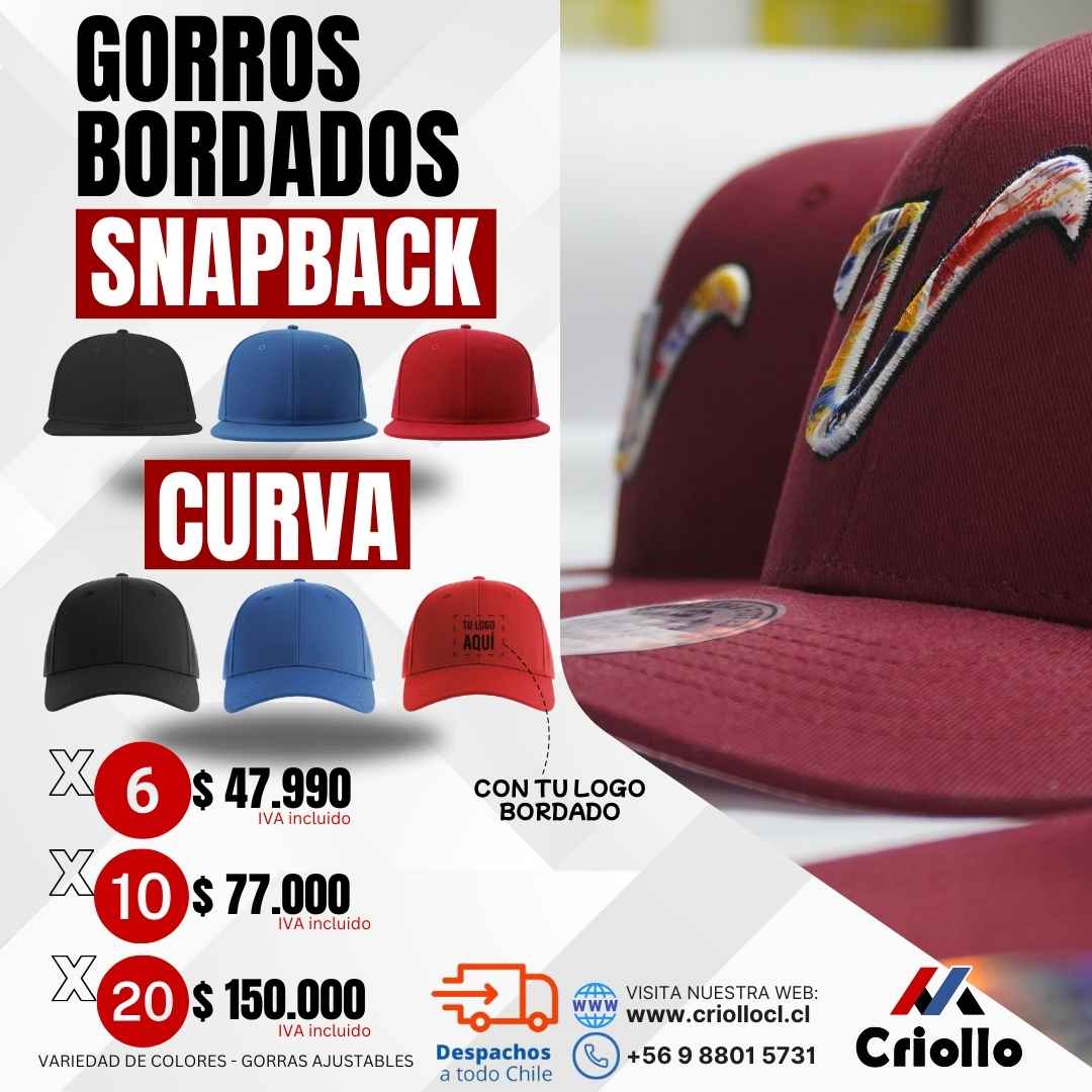 snapback, gorras para deporte, gorras bordadas, gorras estampadas, gorras para beisbol, gorras para empresa, gorras corporativas