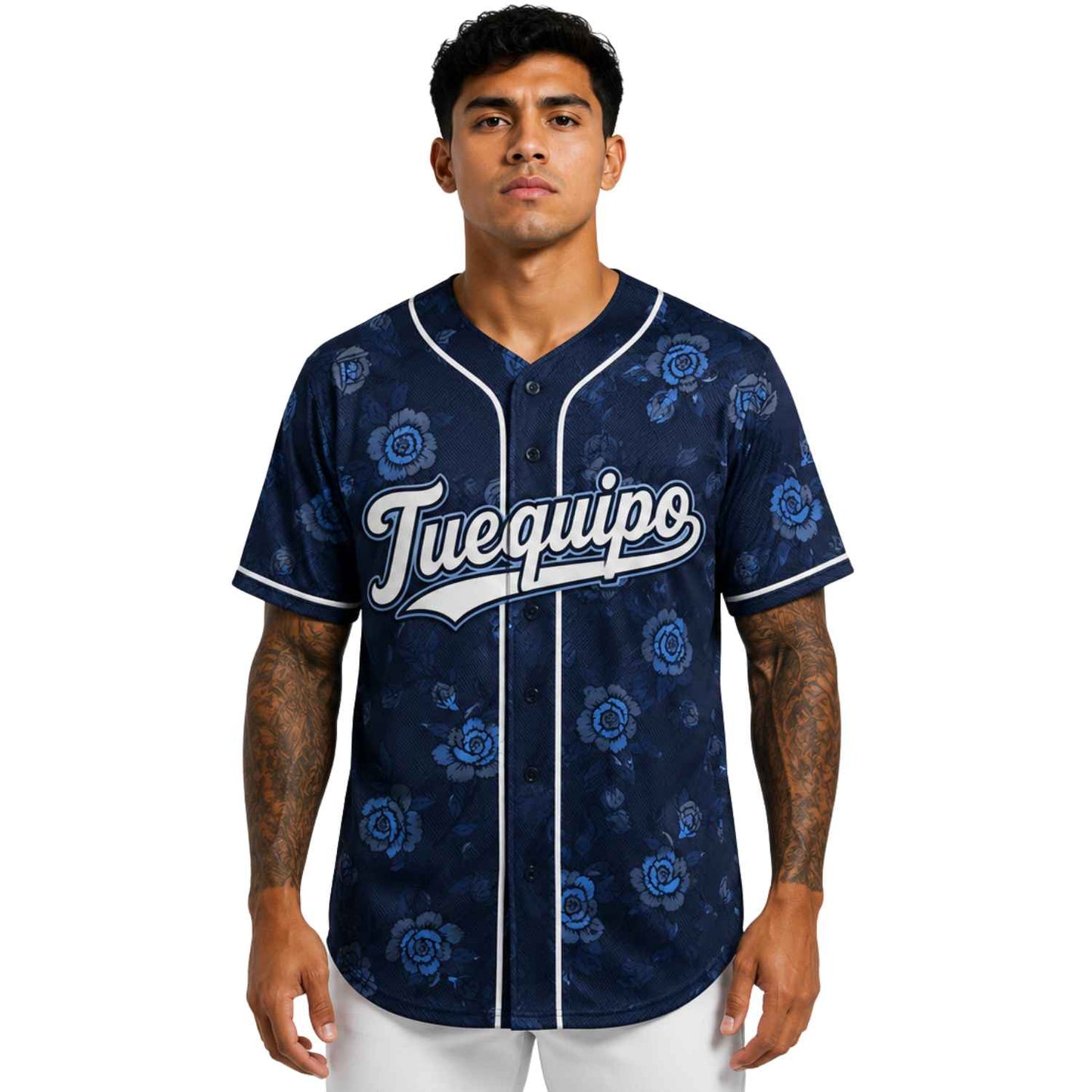Camiseta Jersey de beisbol personalizada Rosas Blue