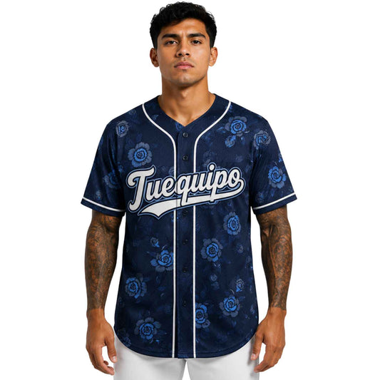 Camiseta Jersey de beisbol personalizada Rosas Blue