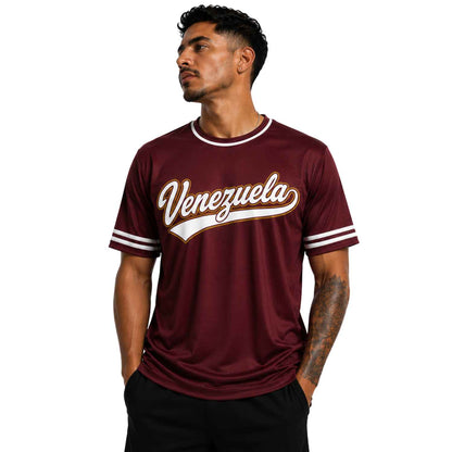 Polera camiseta Venezuela Dry fit Vinotinto