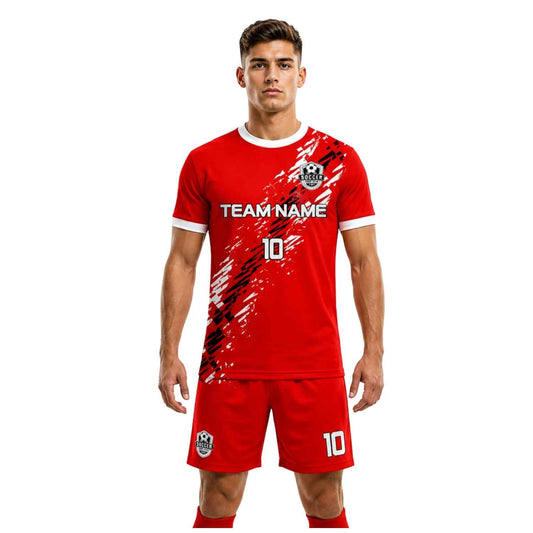 Conjunto de fútbol sublimado personalizado con camiseta y short deportivo