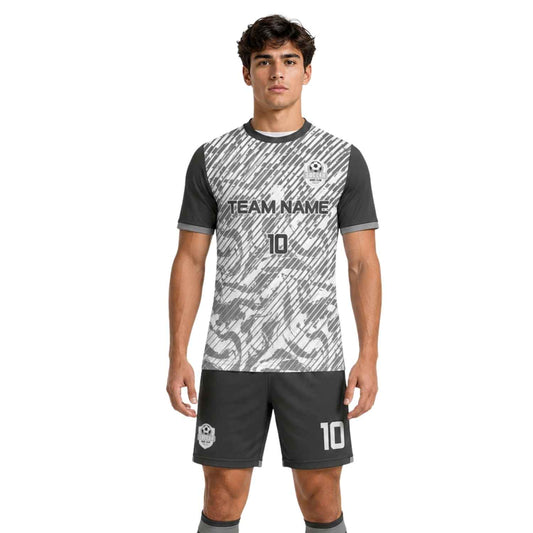 Conjunto de fútbol sublimado personalizado con camiseta y short deportivo