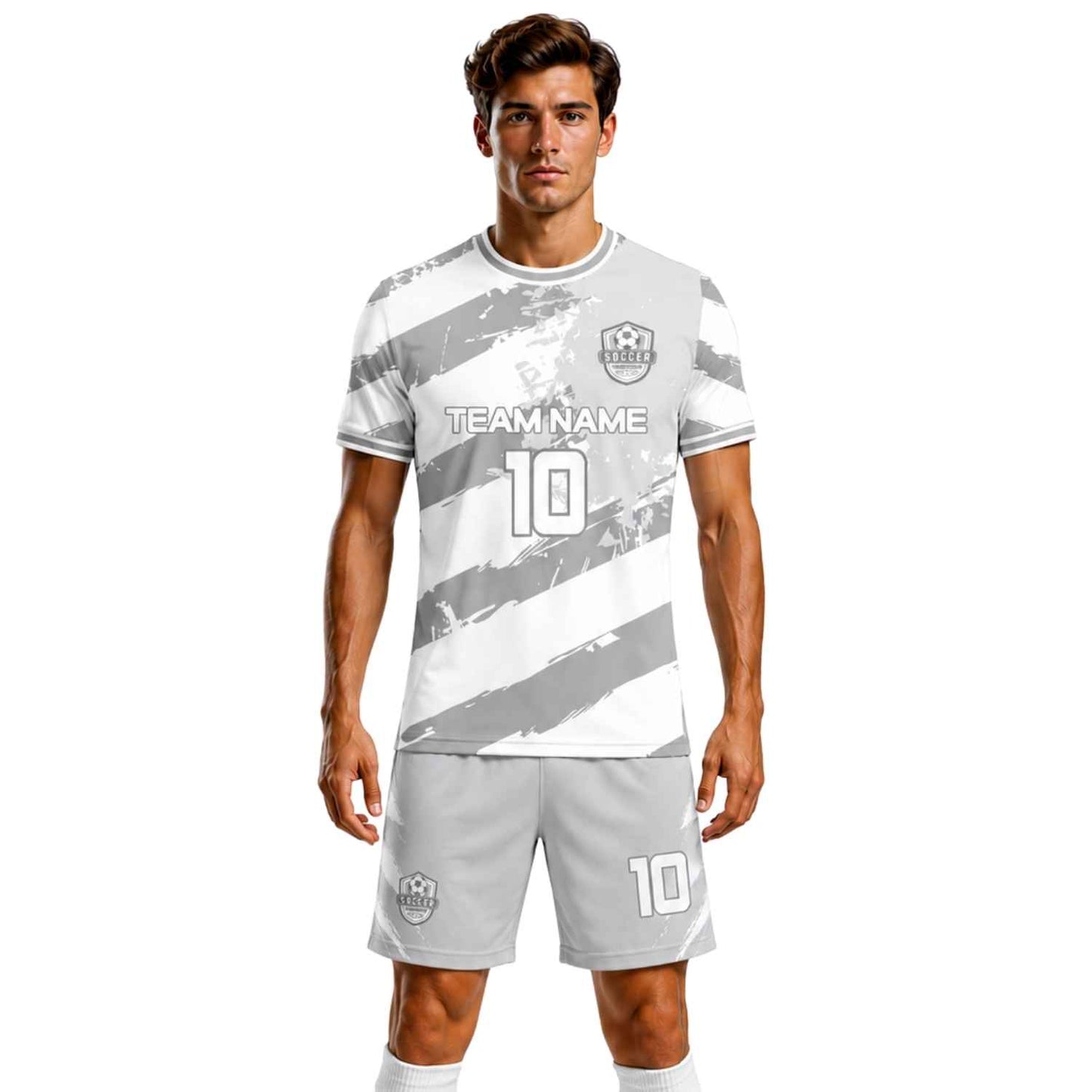 Conjunto de fútbol sublimado personalizado con polera y short deportivo personaliza por unidad