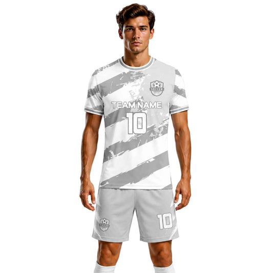Conjunto de fútbol sublimado personalizado con polera y short deportivo personaliza por unidad