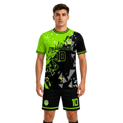 Conjunto de fútbol sublimado personalizado con polera y short deportivo personaliza por unidad