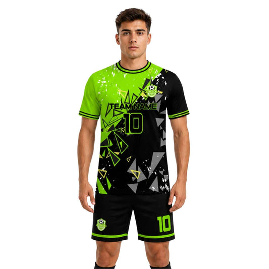 Conjunto de fútbol sublimado personalizado con polera y short deportivo personaliza por unidad