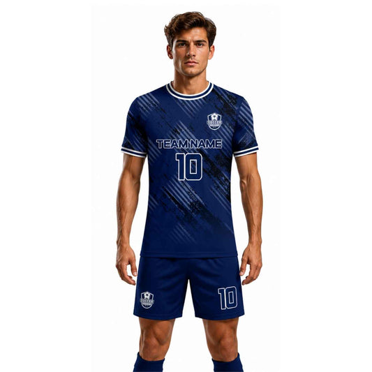 Conjunto de fútbol sublimado personalizado con polera y short deportivo personaliza por unidad