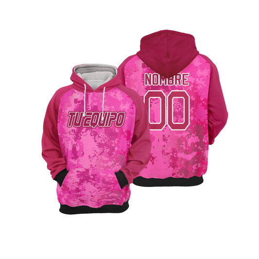 Polerón canguro pink sports camouflage Personalizado