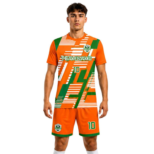 Conjunto de fútbol sublimado personalizado con camiseta y short deportivo