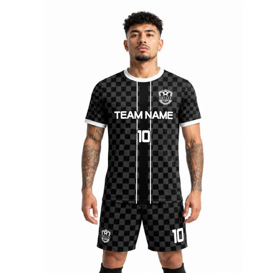 Conjunto de fútbol sublimado personalizado con polera y short deportivo personaliza por unidad